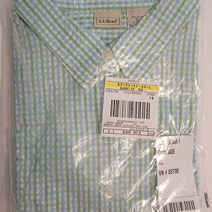 L.L.Bean XL Women's Vacationland Seersucker Shirt, Long-Sleeve